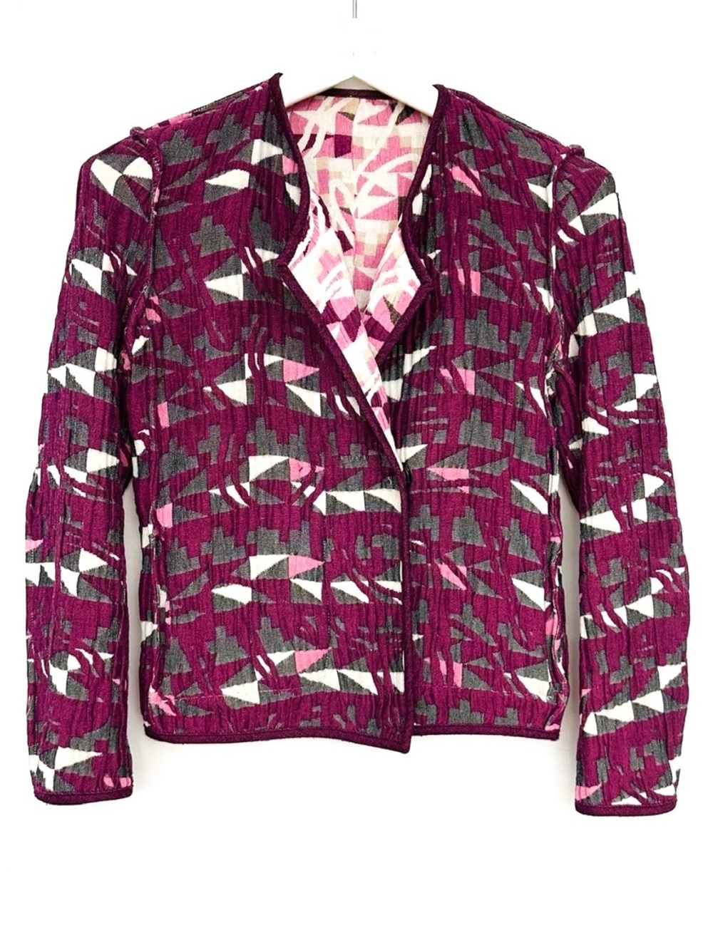 Maje Jacquard cotton blend jacket